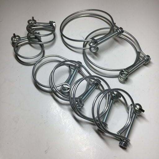 Wire hose clamps, set of 8