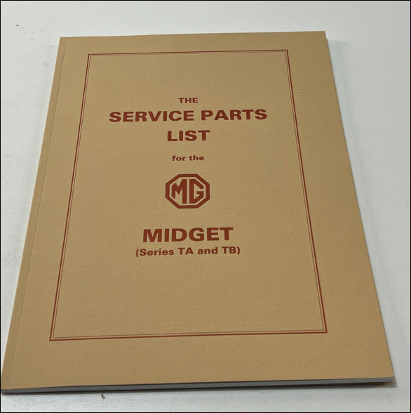 BK115-TA TB Factory Parts List, New Reprint