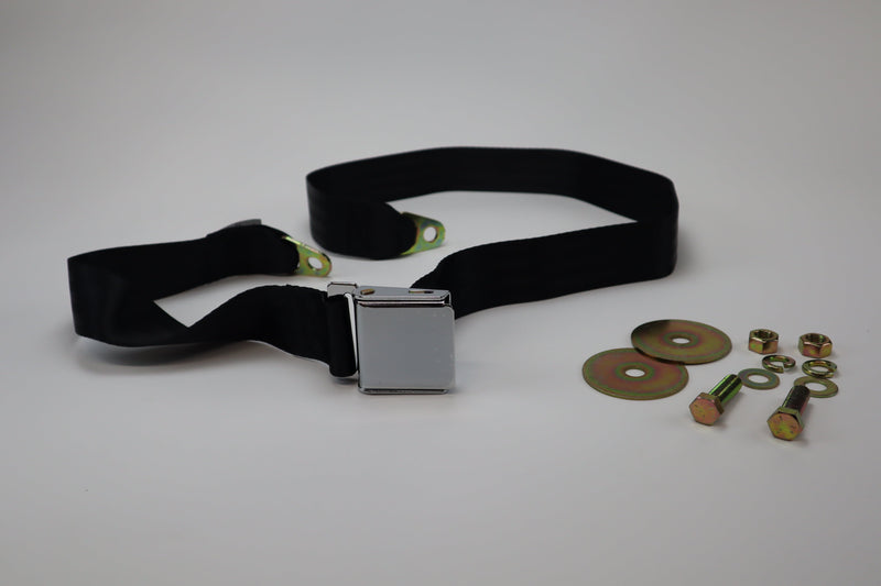 Seat Belt, black w/chrome buckle, 68" extra long