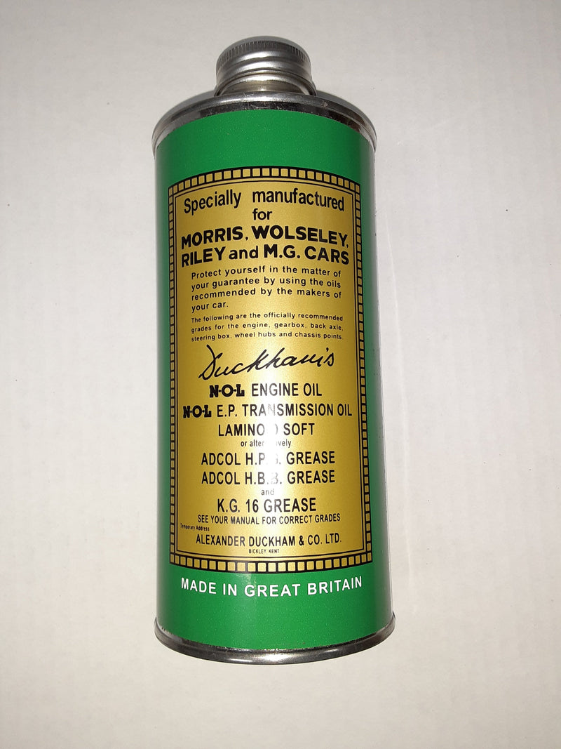 Green Duckhams NOL Oil Can, Imperial Qt. Type