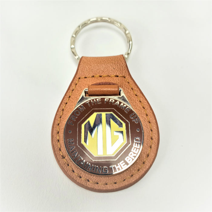 Key FOB, FTFU Medallion w/ MG Logo, brown leather