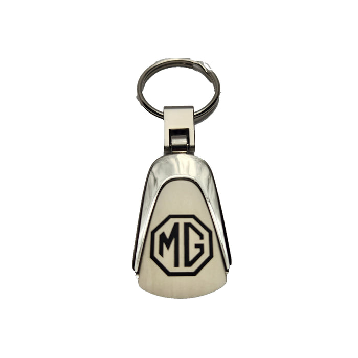 AC155-Key FOB Solid Silver Metal, w/ MG logo, best for show!   Teardrop shaped.