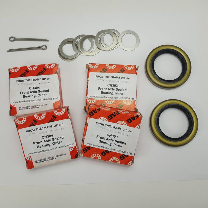 Sealed bearing conversion kit, front axle stubs