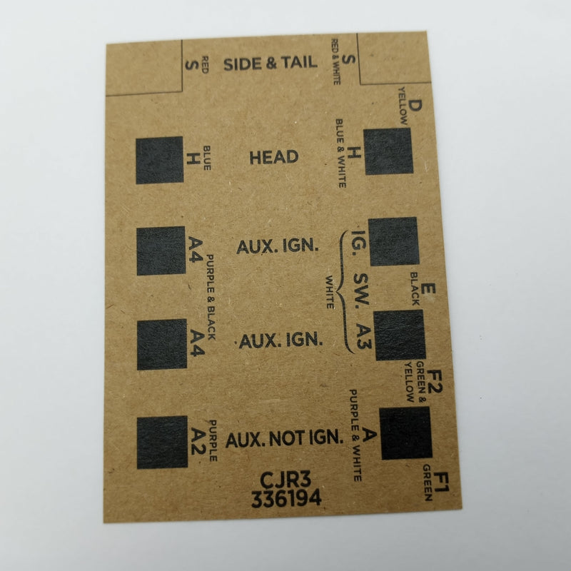 Placard, CJR3 fuse block wiring