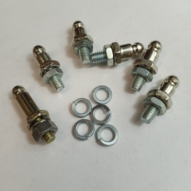 Carpet stud to foot ramp fastener set