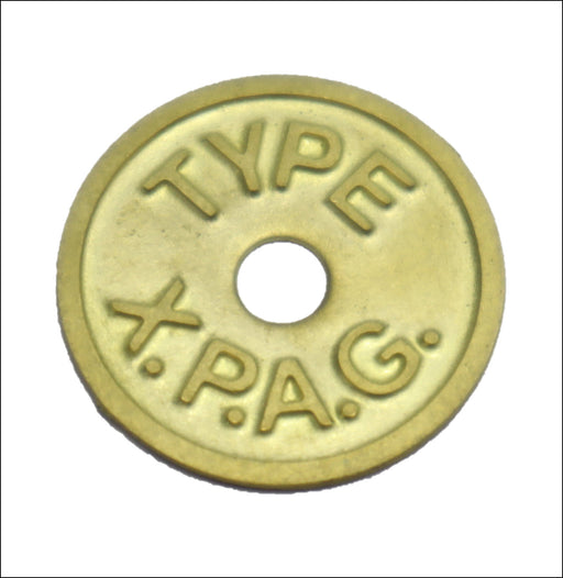 XPAG ID tag, brass button