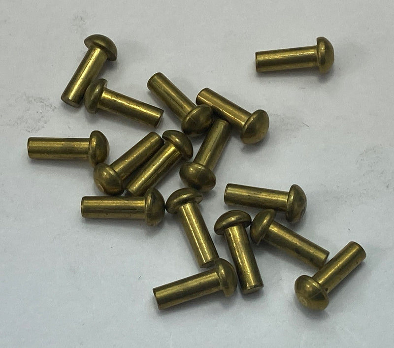 Solid, round head, 1/8" dia. x  3/8", brass