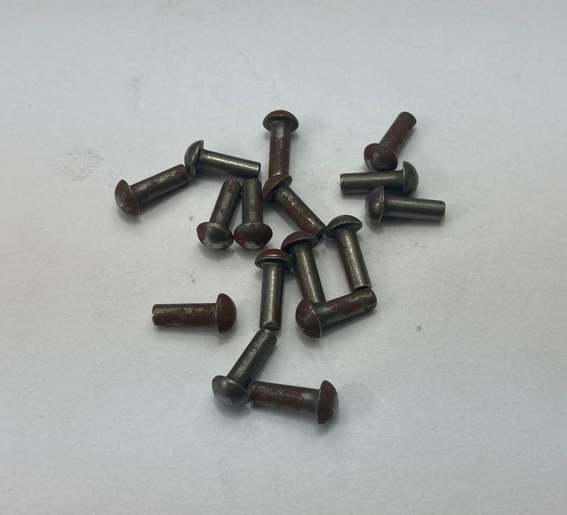 Solid, round head, 1/8" dia. x  3/8", steel