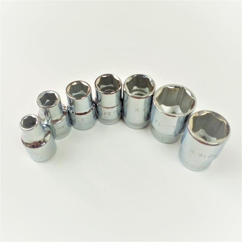 BSF Socket Set, 1/2" drive, 7 piece  5/16 - 9/16 BSF