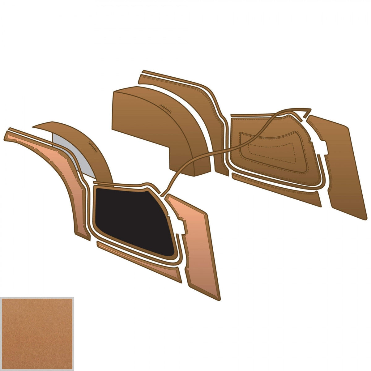 TR300-Leather panel & vinyl trim kit, Tan — From The Frame Up