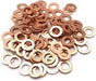 Copper washer, small. TA: front brake adapter to wheel cylinder.  TBCD: Oil filter line