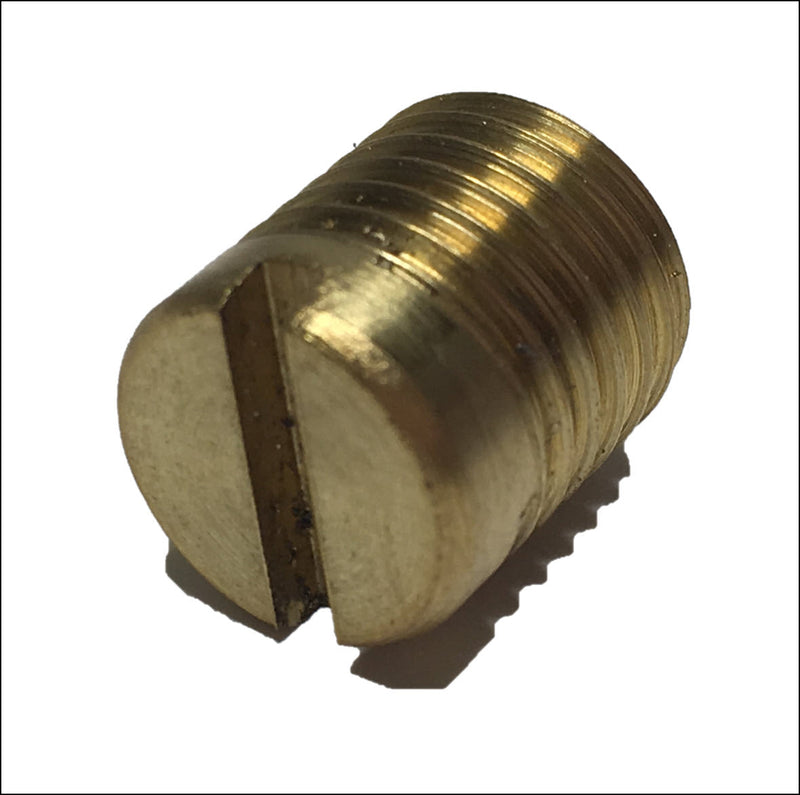 Plug, rear oil galley, slotted head, brass